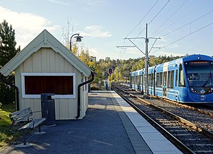 Gåshaga hållplats i oktober 2021.