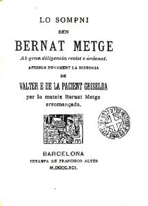 Lo sompni de Bernat Metge (ed. 1891)