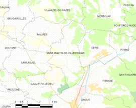 Mapa obce Saint-Martin-de-Villereglan