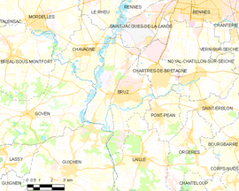 Mapa obce Bruz