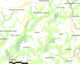 Mapa obce Assac