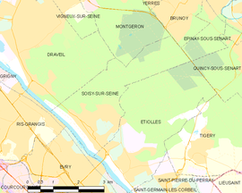 Mapa obce Soisy-sur-Seine