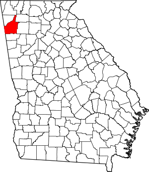 Map of Georgia highlighting Floyd County