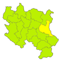 中央セルビア内のザイェチャル郡の位置
