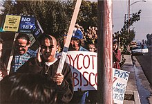 Protesters of Proposition 187 in Fresno, California in 1994 March Against Prop 187 in Fresno California 1994 (35357476831).jpg