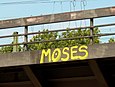 Graffiti von Moses an Bahnüberführung