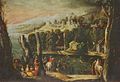 Paisaia andere eta zaldunekin, olioa oihalean, 116 x 119 cm, Borghese Galeria (Erroma).