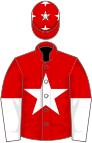 Red, white star, halved sleeves and stars on cap