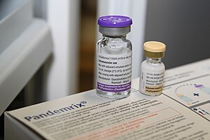 English: Pandemrix, 2009 flu pandemic vaccine ...