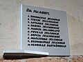 Palaidotųjų sąrašas (rūsyje ant sienos)