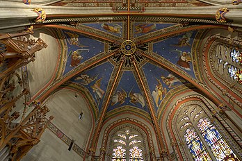 Voûte de la chapelle des Maccabées, dans la cathédrale Saint-Pierre de Genève (Suisse). (définition réelle 3 888 × 2 592)