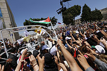 Francis in Bethlehem, Palestine, 25 May 2014 Pope Francis visit Bethlehem.jpg