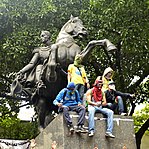 Protesters Bolivar Statue.jpg