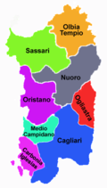Les huit provinces sardes