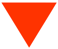 red downward-pointing triangle