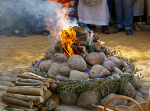Fire altar or aukuras Romuvan ritual fire.png