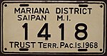 САЙПАН, МАРИАНСКИЕ ОСТРОВА Номерной знак для пассажиров 1968 года на Flickr - woody1778a.jpg