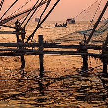 A fishery at sunset in Cochin, Kerala, India Sunset Fishery, Cochin, Kerala, India.jpg