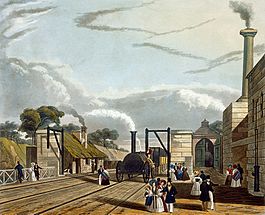 Taking in Water at Parkside, from Bury's Liverpool and Manchester Railway, 1831 - artfinder 267572.jpg