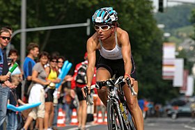 Virginia Berasategui Luna beim Ironman 70.3 Germany in Wiesbaden, 2007