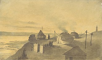 Вид з укріплення Раїм на північний захід (озеро Жаланаш). Раїм, червень 1848