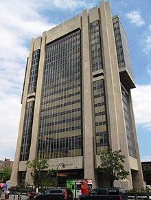 Adam Clayton Powell Jr. State Office Building, at the same intersection as the Hotel Theresa Adam Clayton Powell Jr. State Office Building from east.jpg