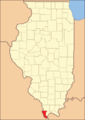 Alexander County reduced to its current borders in 1843 with the creation of Pulaski County.