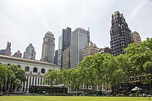 The library's west side (bottom left) faces Bryant Park At New York, USA 2017 087.jpg
