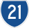 State Route 21 marker
