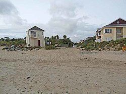 Rosslare's beach is accessible directly from Rosslare village