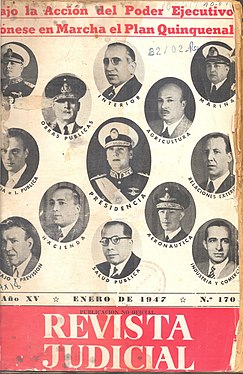 Portada de la Revista Judicial de 1947 que dona a conèixer el Pla Quinquennal