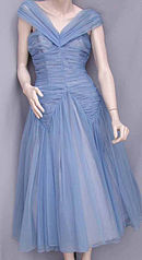 Blue nylon fabric ball gown by Emma Domb, Science History Institute Blue nylon ball gown 2007.154.jpg