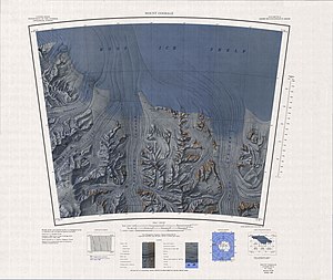 Der Scott Glacier im östlichen Teil des Topographischen Kartenblattes Mount Goodale 1:250.000