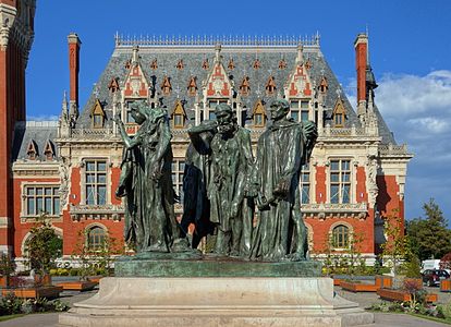 Les Bourgeois de Calais devant l'hôtel de ville