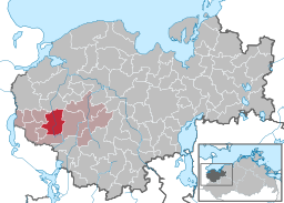 Läget för kommunen Carlow i Landkreis Nordwestmecklenburg