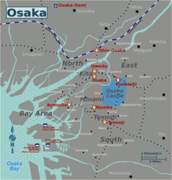 Castello di Osaka - Localizzazione