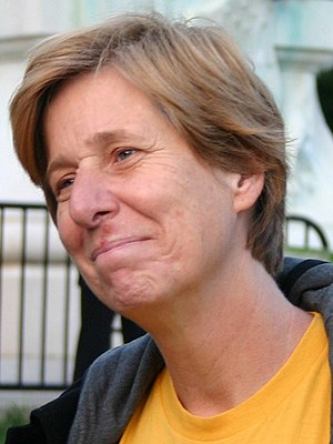 Cindy Sheehan being interviewed by a foreign j...