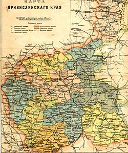 Az orosz „Priviszlinszkij kraj” térképe, 1896.
