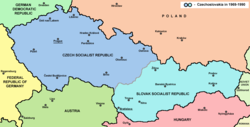 Словацької Соціалістичної Республіки: історичні кордони на карті