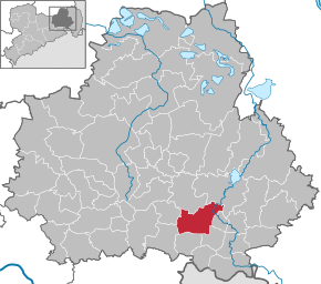 Poziția Doberschau-Gaußig pe harta districtului Bautzen