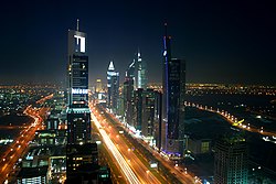 Dubai's Sheikh Zayed Road at night