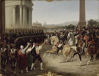 Entry of the French army into Rome on 15 February 1798 (Palace of Versailles) Entree de l'armee francaise a Rome, 15 fevrier 1798, par Hippolyte Lecomte (Chateau de Versailles).jpg