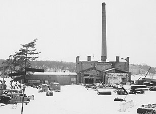 Essinge Ångtvätt efter branden 1967.
