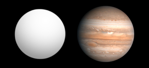 Lupus-TR-3bと木星との大きさの比較