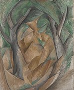 Georges Braque, Trees at L'Estaque, 1908, oil on canvas, 31 5/8 x 23 11/16 inches, National Gallery of Denmark