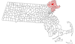 Location in Essex County in Massachusetts