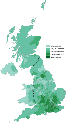 Gross disposable household income (GDHI) in the UK in 2020 by local authority Gross Disposable Household Income (GDHI) across the UK mapped in 2020.svg