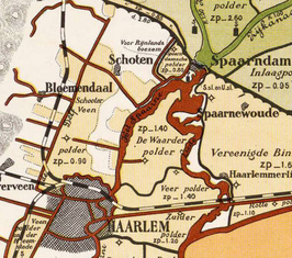 Locatie op de polderkaart van W.H. Hoekwater uit 1901