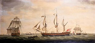 Royal George was one of the five East Indiamen the Spanish fleet captured in 1780 Indiaman Royal George.jpg