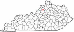 Location of Pleasureville, Kentucky